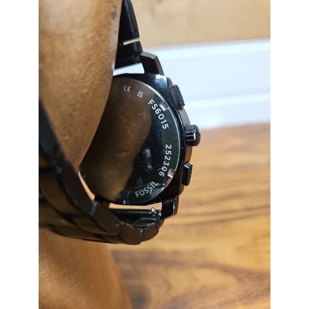 Fossil FS6015 Chronograph Analog Watch Black 5 Hands 5 ATM